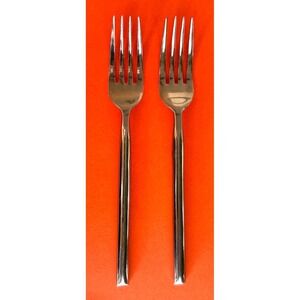 CAFE NOIR Dinner Forks (2) Heavy Cylindrical Handle Modern Flatware Replacement